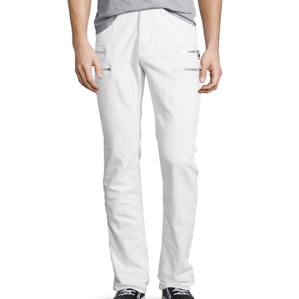 Hudson Broderick FRT zip slouchy skinny 38 ivory